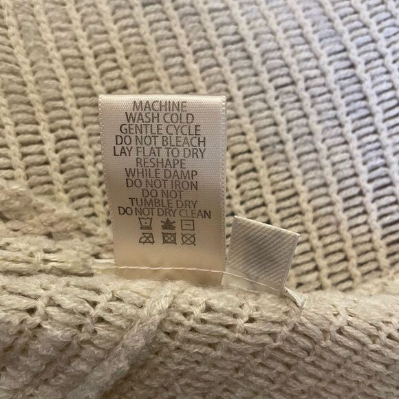 Max Studio tan ivory poncho shawl cardigan one size fits all - Picture 4 of 4